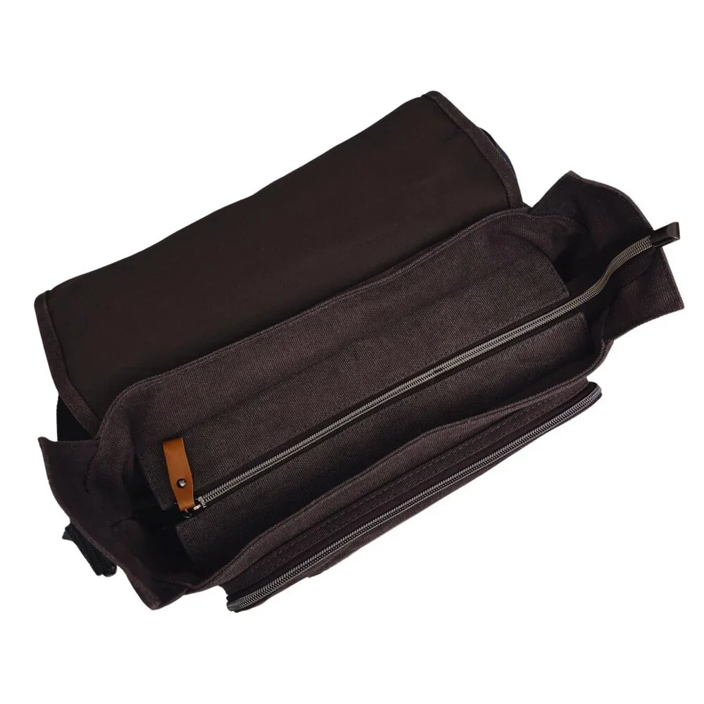 Messenger Bag for Men Women 13-14 Inch Laptop Water Resistant Shoulder Bag Brown
